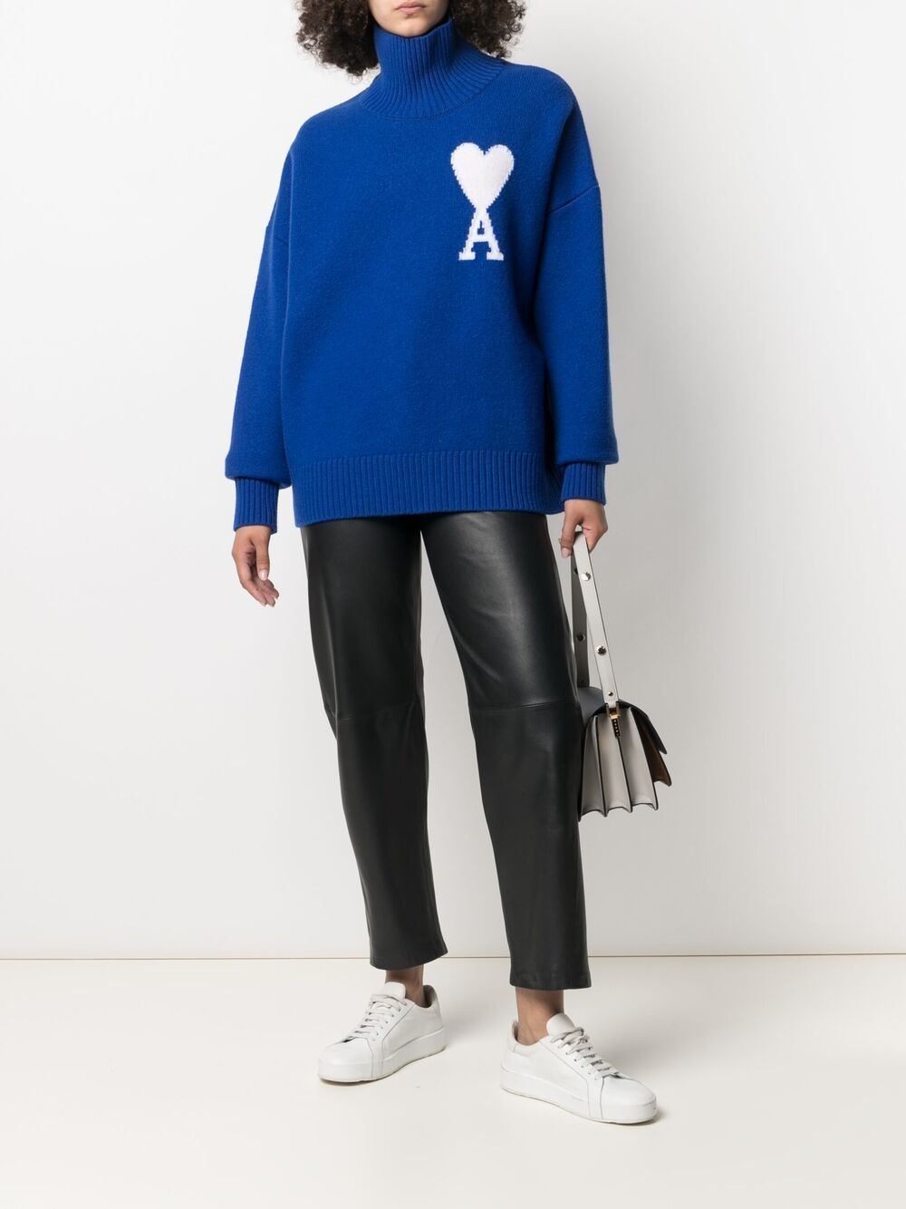 Ami Paris Светр з монограмою Ami de Coeur H20HK009.018-BLUE