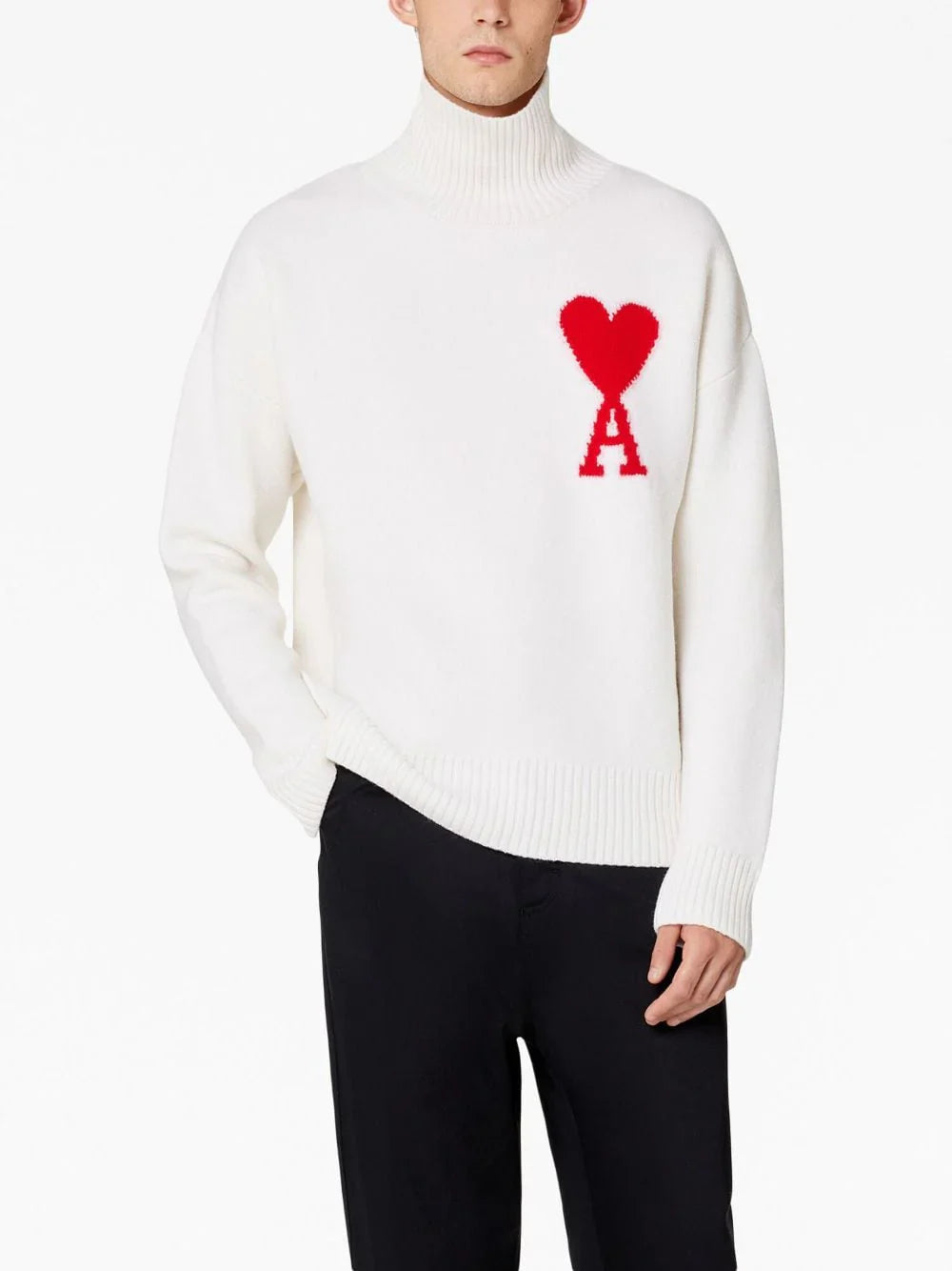 Ami Paris Светр з монограмою Ami de Coeur H20HK009.018-WHITE