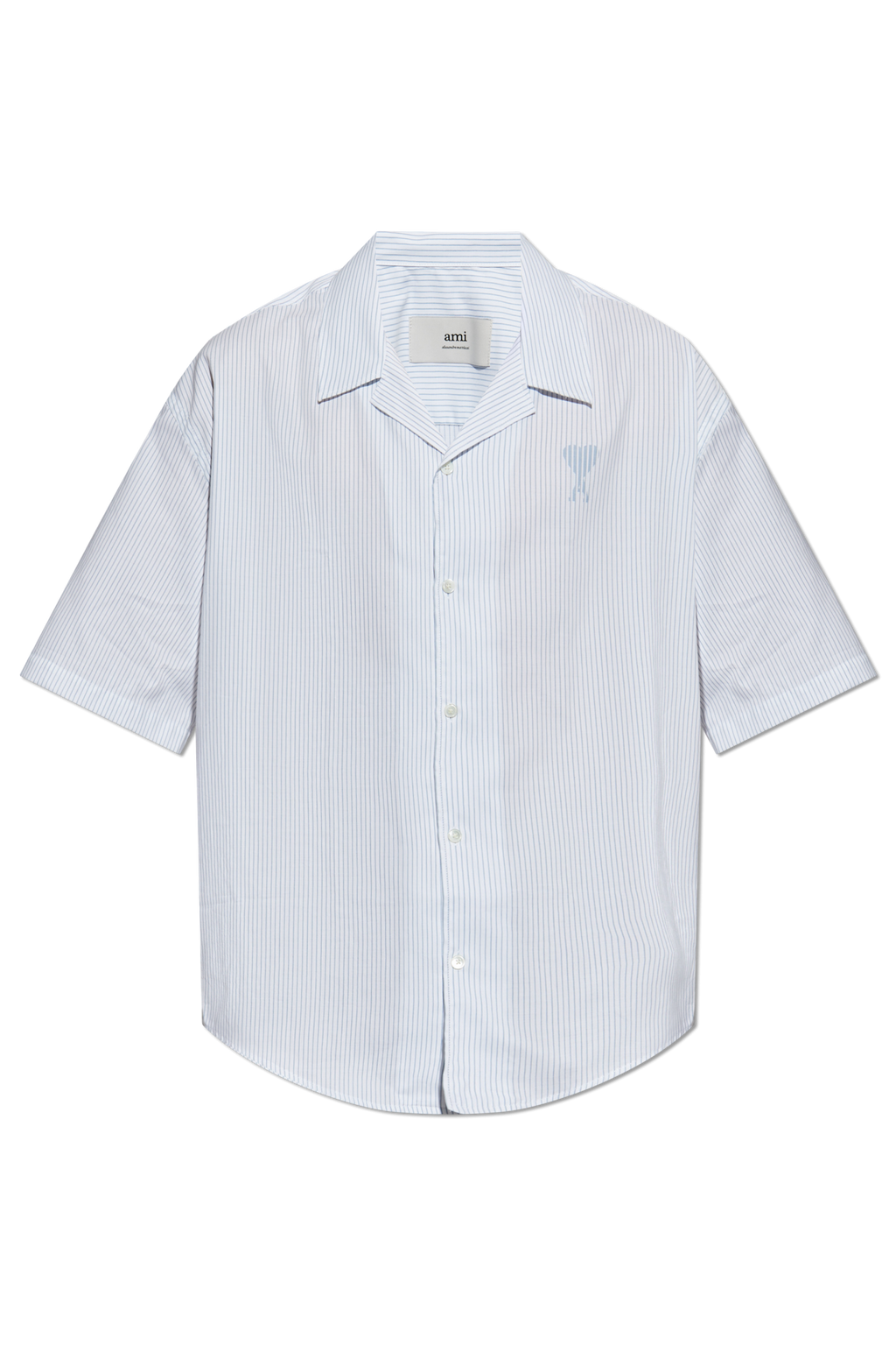 Ami Alexandre Mattiussi light blue Shirt with stripe pattern HSH292 CO0113-1041