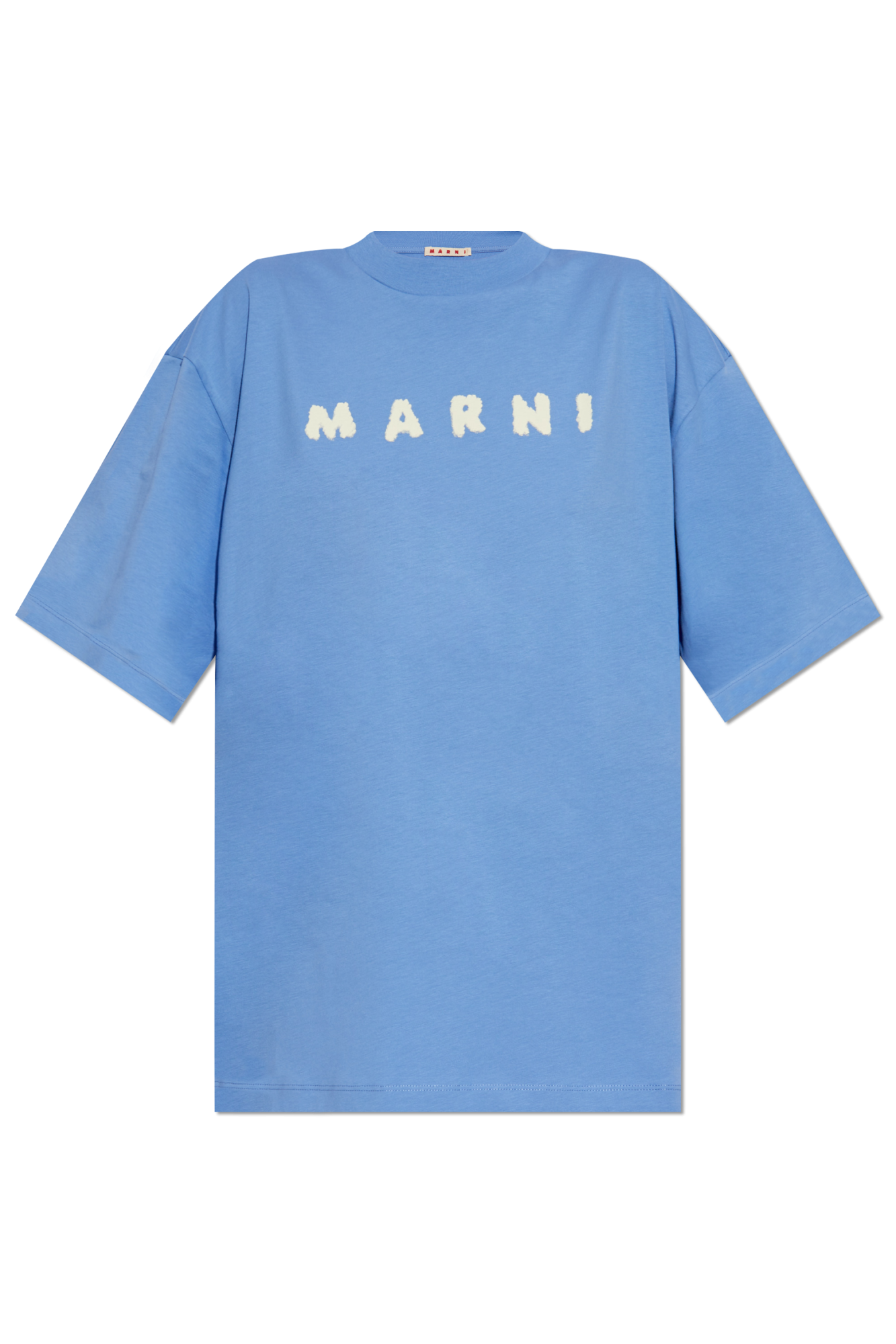 Marni BLUE T-shirt with printed logo THJET49P13 USCX42-SLB26