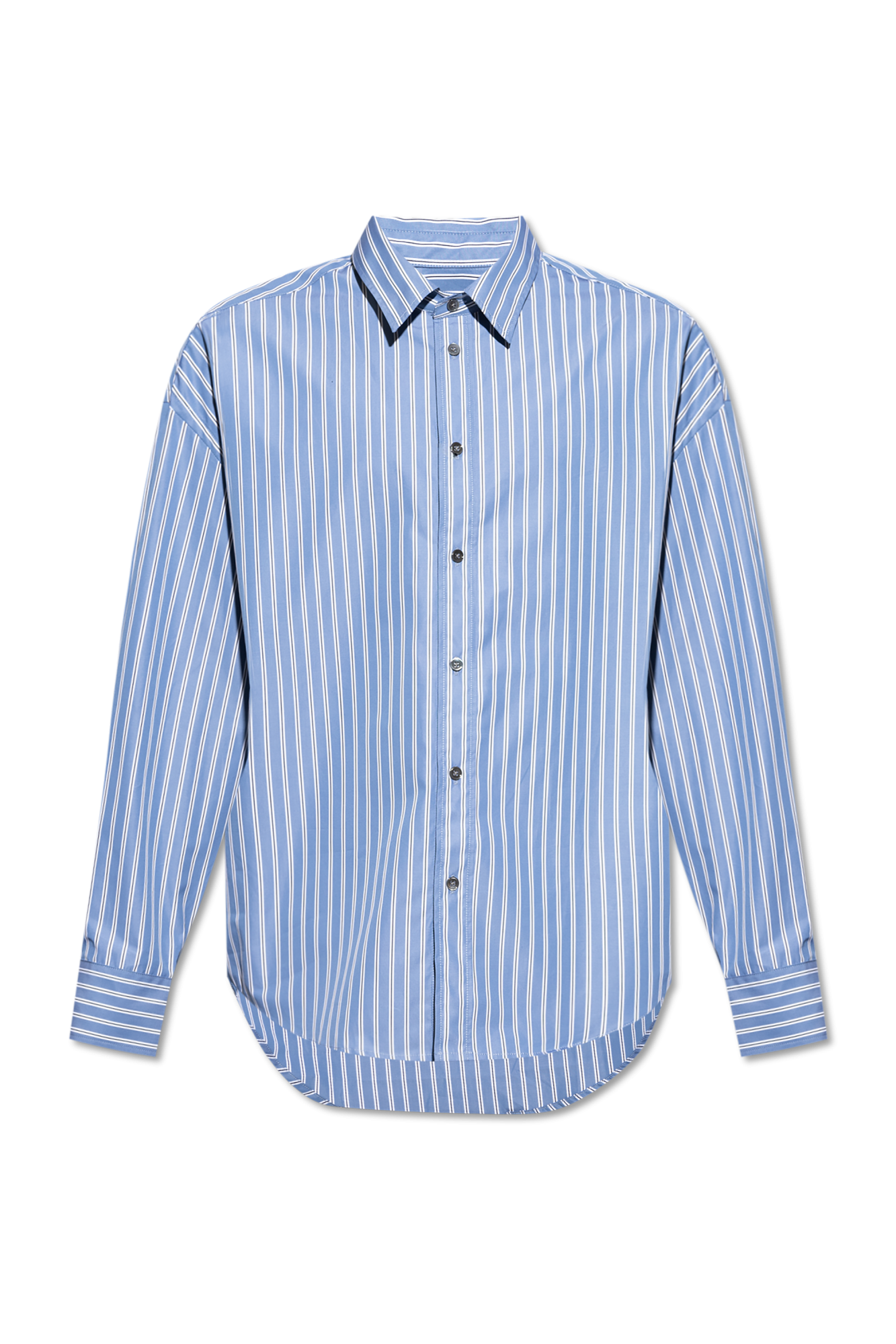 Ami Alexandre Mattiussi BLUE Shirt with striped pattern HSH191 CO0108-4505