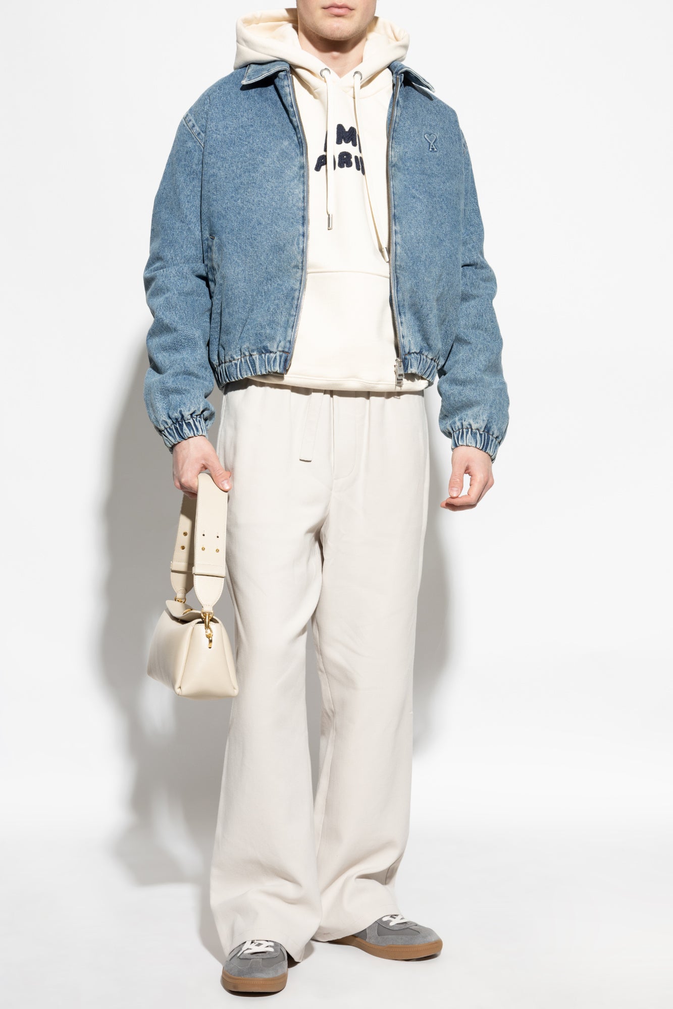 Ami Alexandre Mattiussi cream Hoodie USW275 747-136