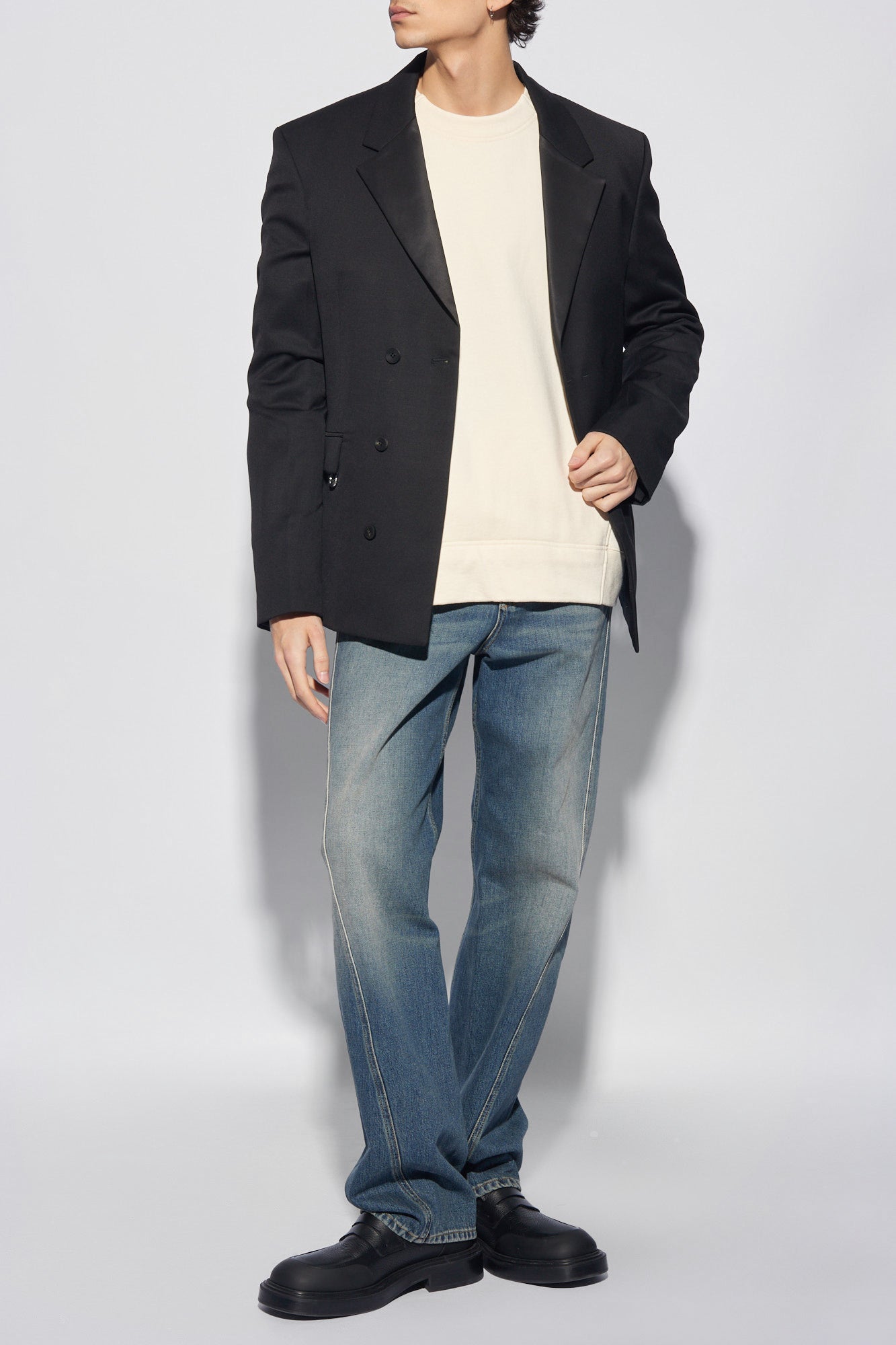 Jacquemus cream ‘Typo’ sweatshirt with logo 245JS236 2341-130
