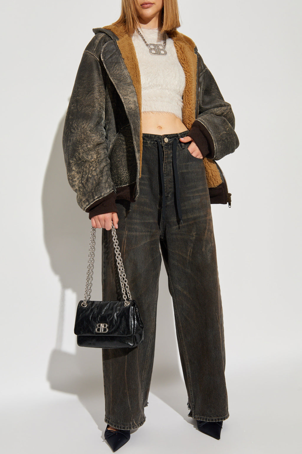 Balenciaga BLACK Jeans with a `vintage` effect 786643 TBP47-5964
