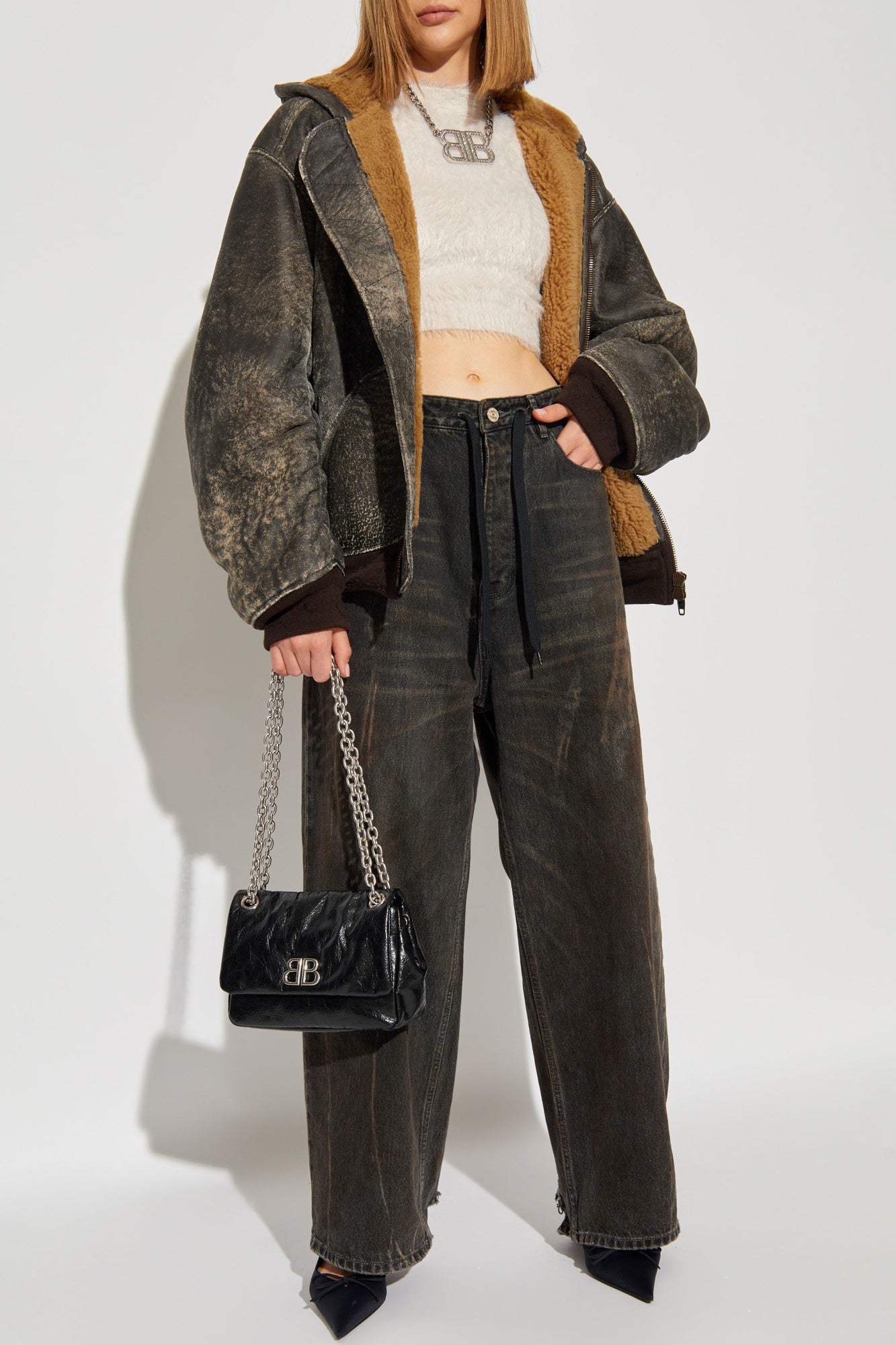 Balenciaga BLACK Jeans with a `vintage` effect 786643 TBP47-5964