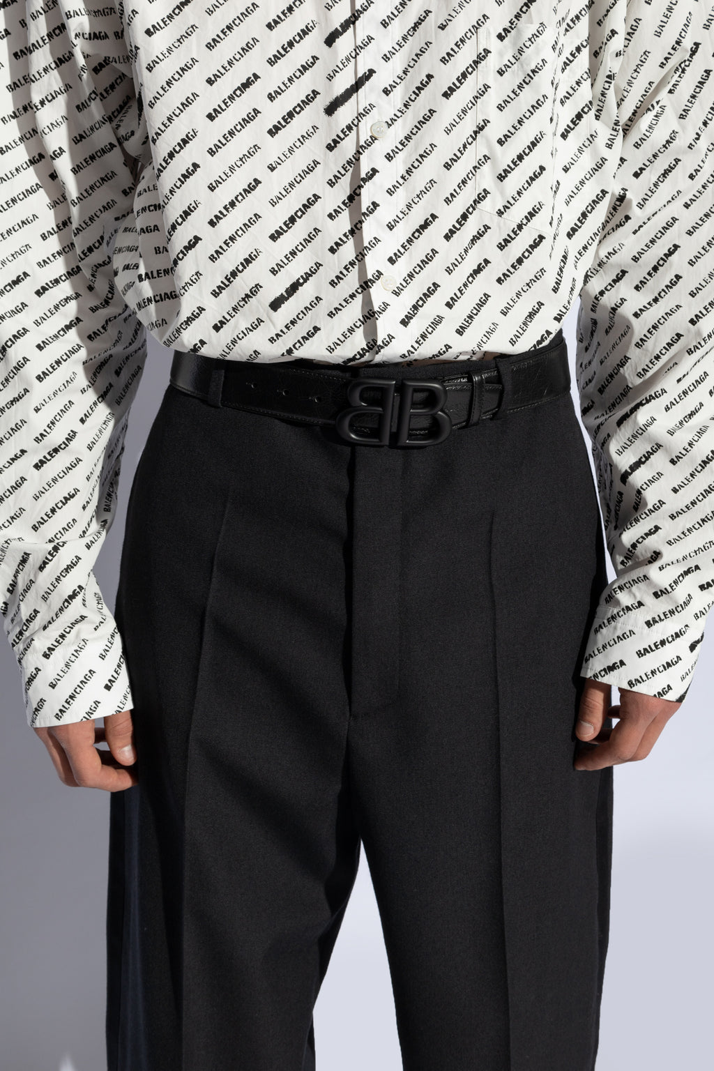 Balenciaga BLACK Belt with logo 766067 2AASH-1000