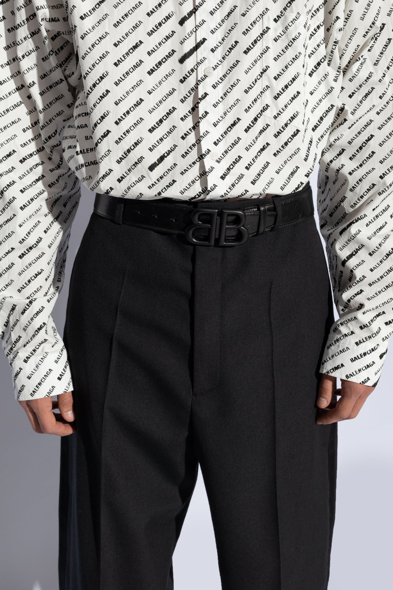 Balenciaga BLACK Belt with logo 766067 2AASH-1000