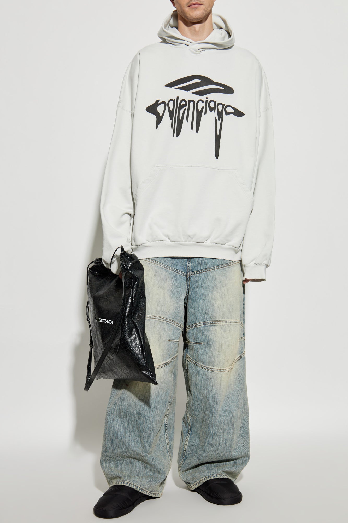 Balenciaga GREY Printed Sweatshirt 803265 TRVS9-9081