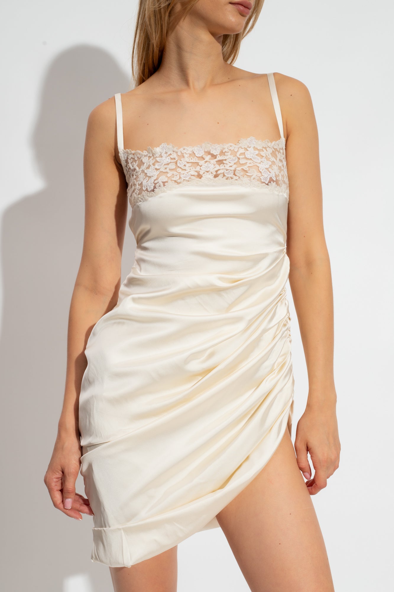 Jacquemus cream ‘Saudade’ slip dress 233DR079 1495-110