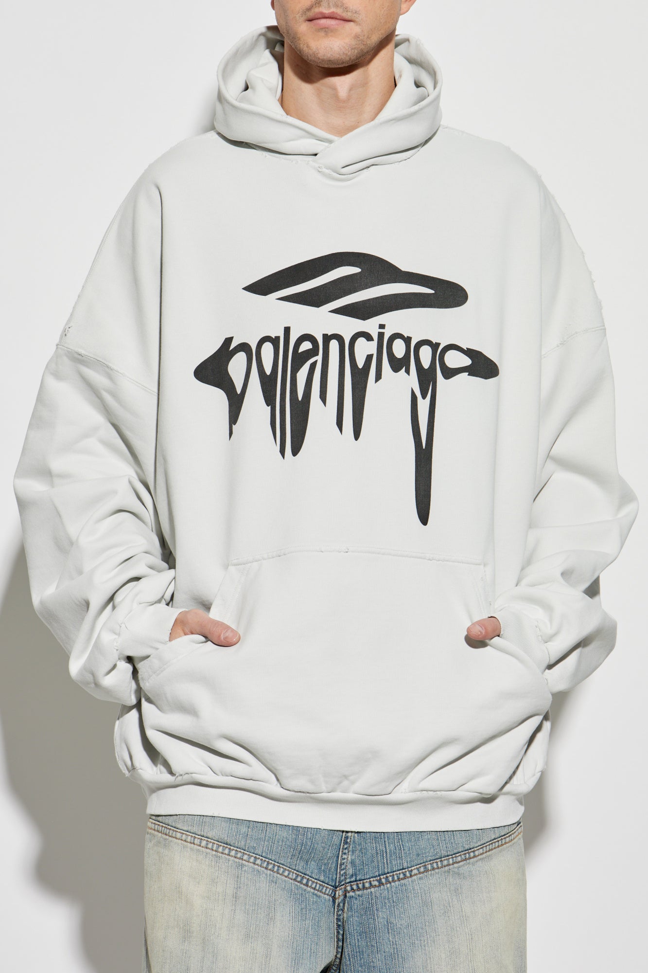 Balenciaga GREY Printed Sweatshirt 803265 TRVS9-9081