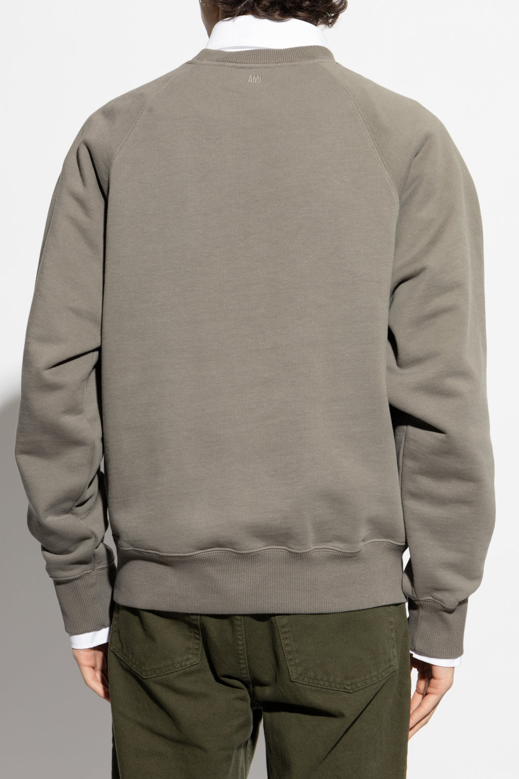 Ami Alexandre Mattiussi GREEN Sweatshirt with logo USW074 747-0953