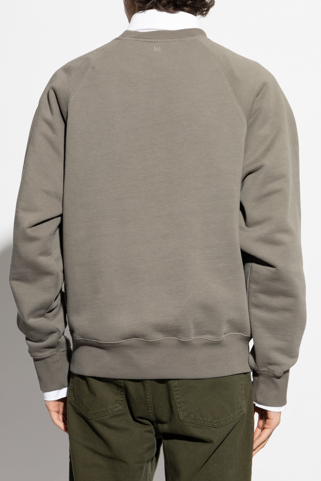 Ami Alexandre Mattiussi GREEN Sweatshirt with logo USW074 747-0953