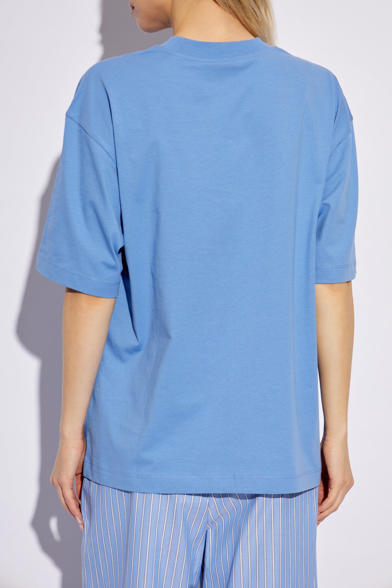 Marni BLUE T-shirt with printed logo THJET49P13 USCX42-SLB26