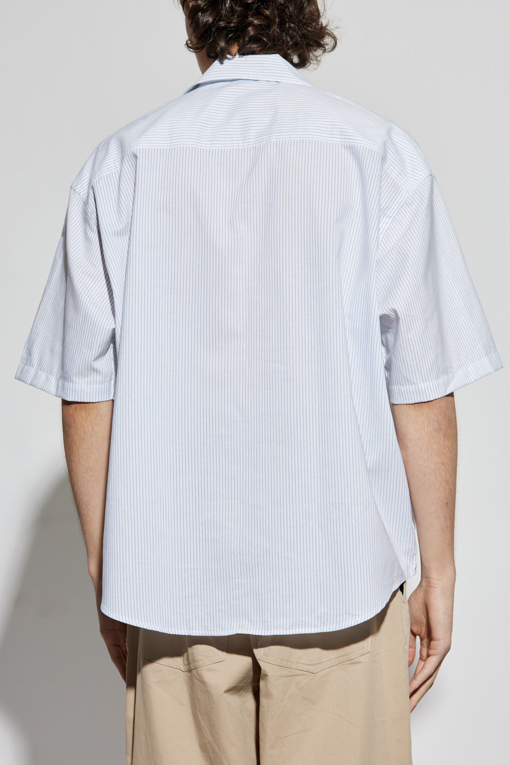 Ami Alexandre Mattiussi light blue Shirt with stripe pattern HSH292 CO0113-1041