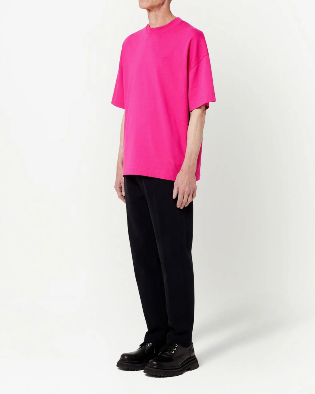 Ami Paris Футболка з монограмою Ami de Coeur UTS012726 fuchsia pink