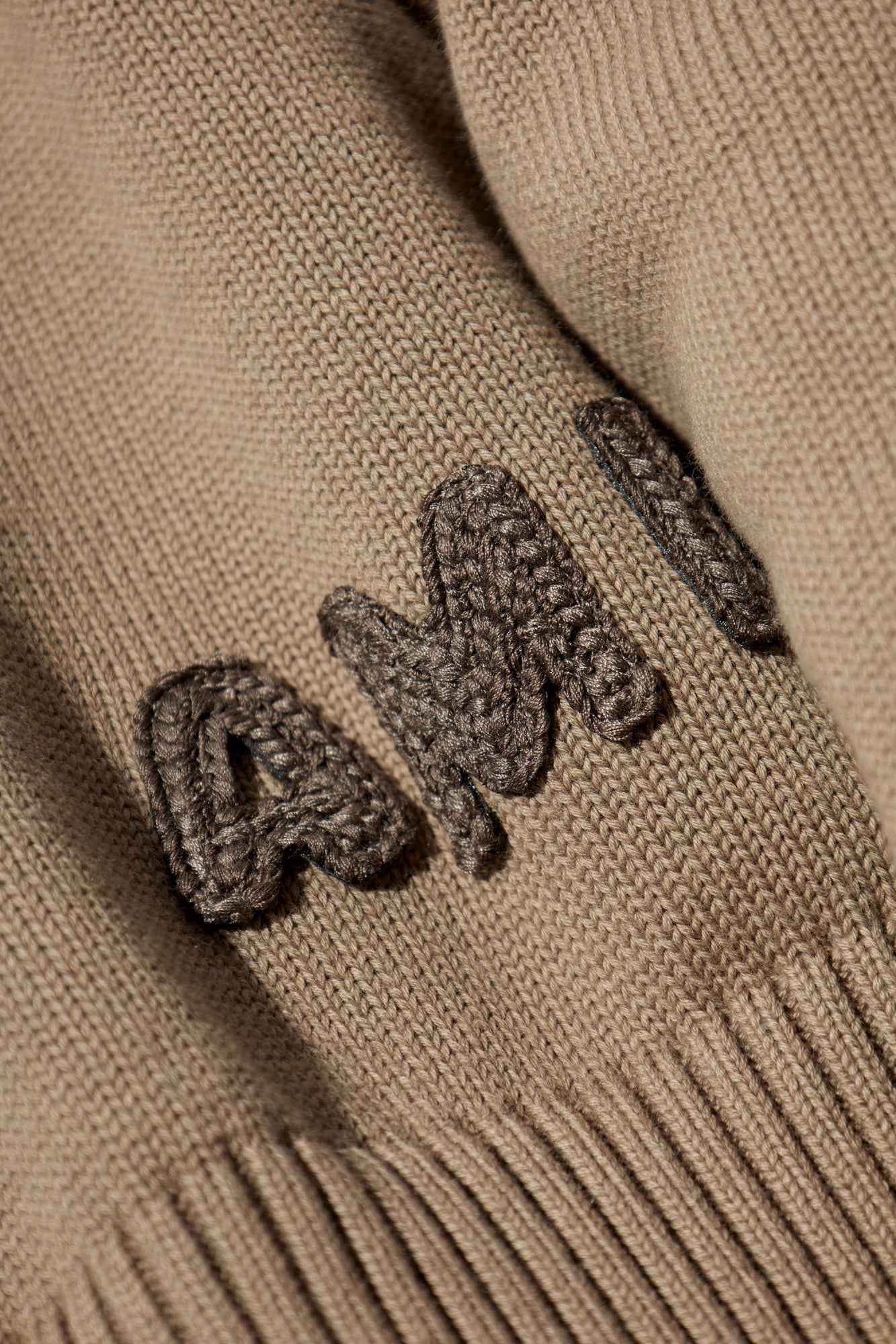 Ami Alexandre Mattiussi beige Cardigan with embroidered logo HKC163 KN0063-0952