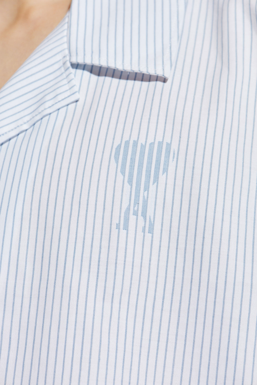 Ami Alexandre Mattiussi light blue Shirt with stripe pattern HSH292 CO0113-1041