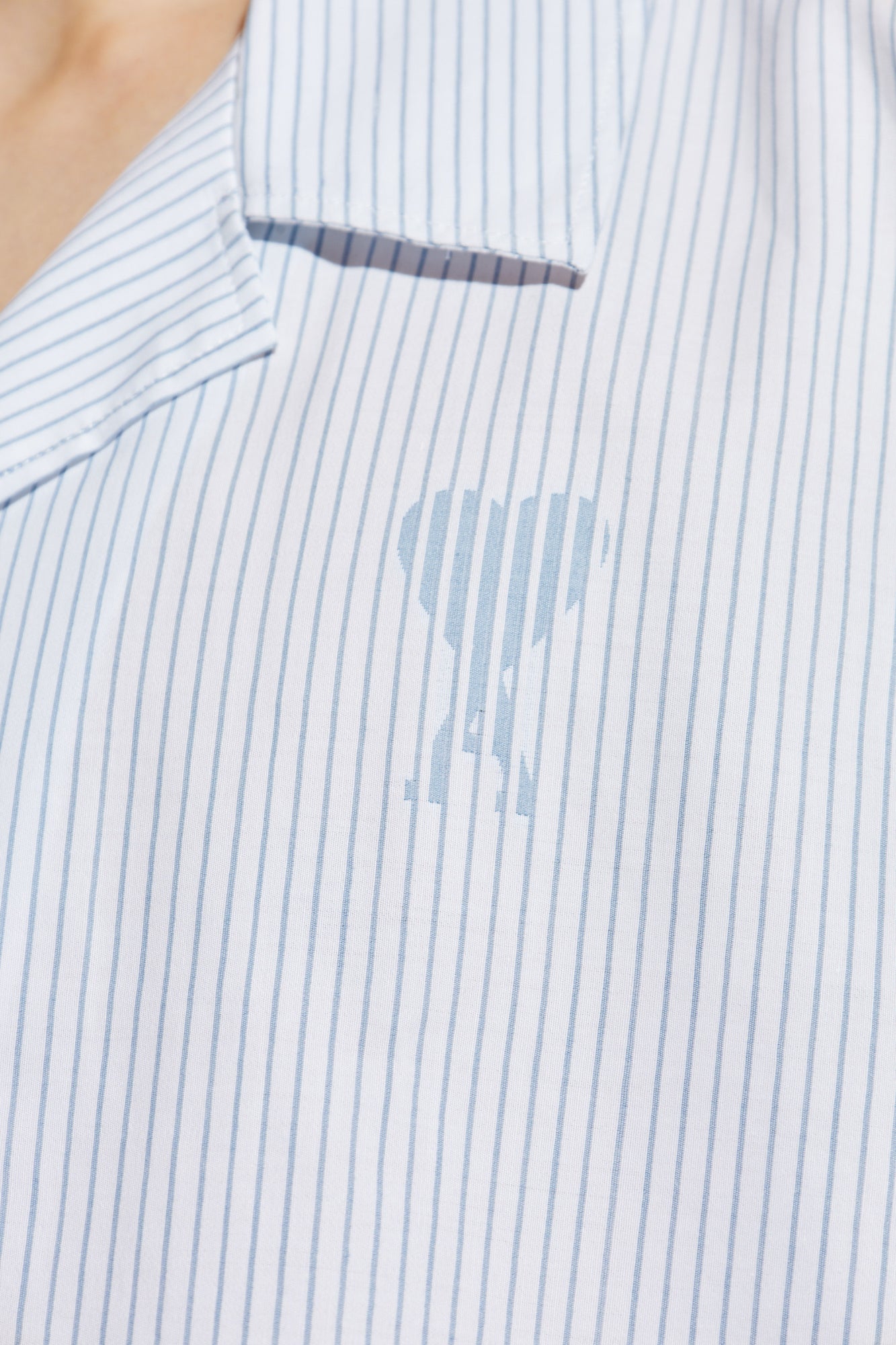 Ami Alexandre Mattiussi light blue Shirt with stripe pattern HSH292 CO0113-1041