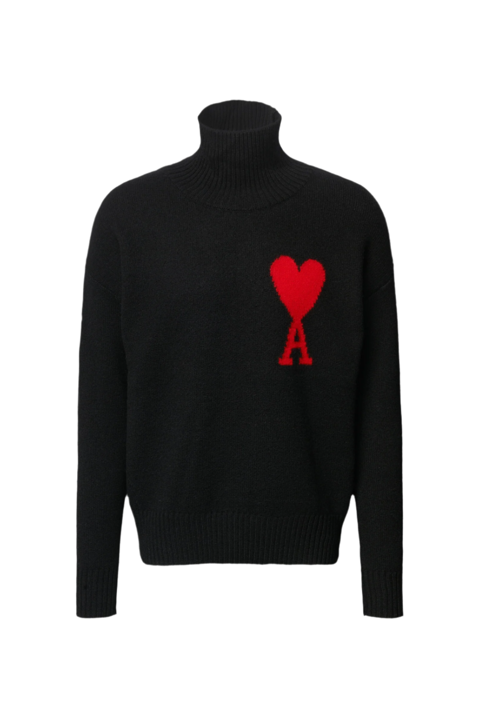Ami Paris Светр з монограмою Ami de Coeur H20HK009.018-BLACK